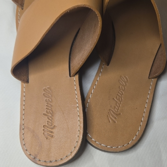 Madewell Tan Leather "The Boardwalk" Double Strap Sandals Size 8.5 - Picture 2 of 8